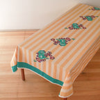 Flowers and Stripes Tablecloth