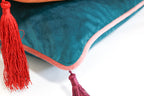 Tassel Piped Velvet Cushions