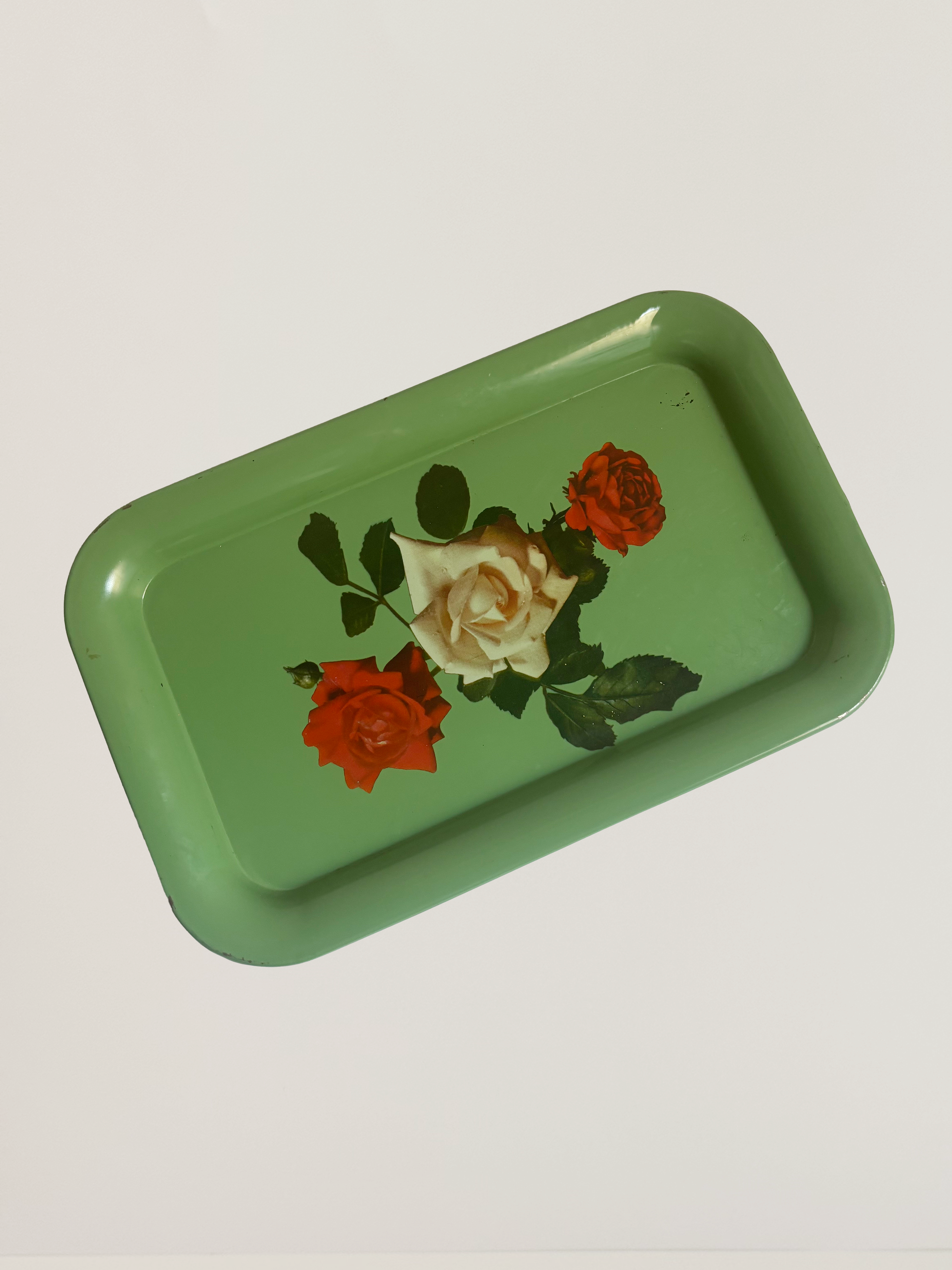 Tin Tray w/ flowers